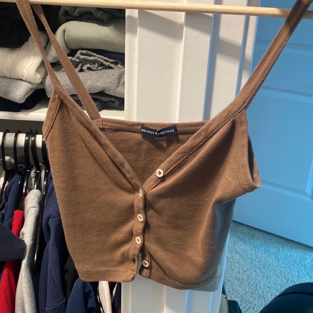 Brandy brown button down tank